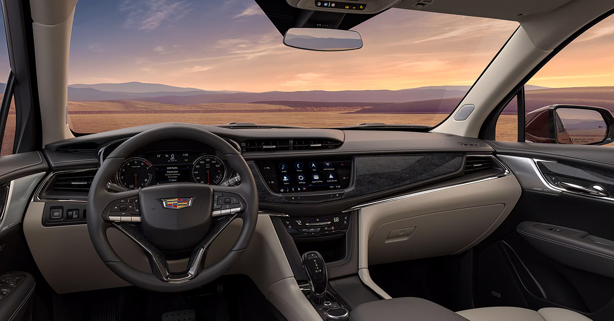 2025 Cadillac XT6 Interior with a Digital Rear View Mirror