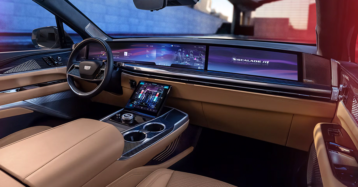 2025 Cadillac Escalade IQ Driver and Passenger seats, dashboard, and steering wheel