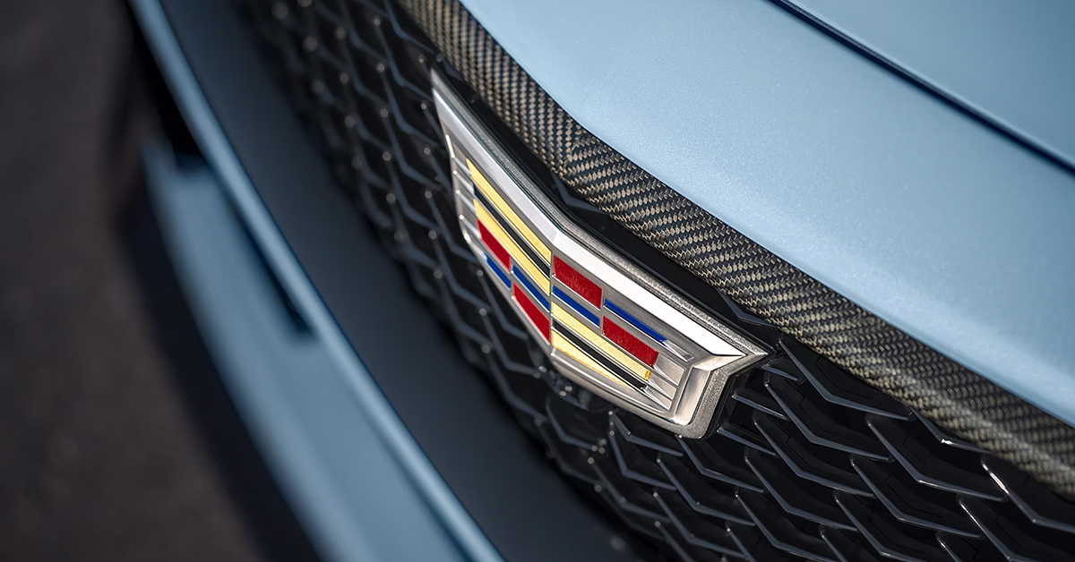 2025 Cadillac CT-V blackwing sedan front logo up close